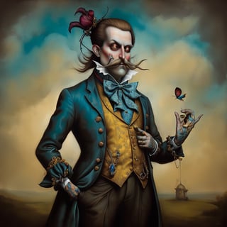 rich_gentleman, in the style of esao andrews, baroque, full figure, hands in pocket