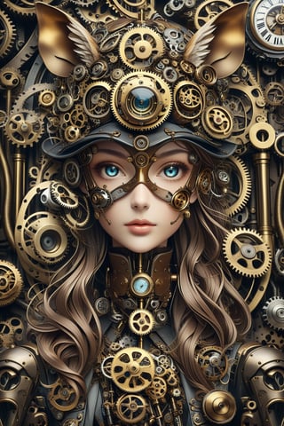 create a beautiful magical steampunk fantasy scene where you can evidence, An intricately carved mask that reveals the hidden truth behind appearances.,Mechanical,DonMSt34mPXL
