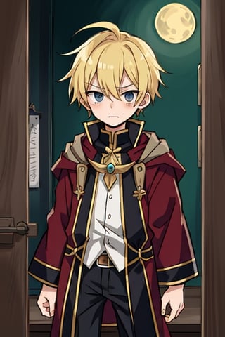 shotacon,1boy,alone,blonde_hair,Wizard,tiny_male