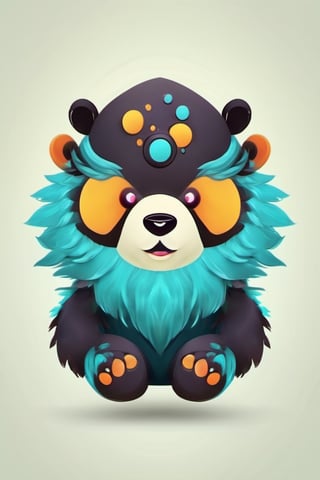 Craft a cute,chubby,monster like a Panda ,mascot that serves as a beacon of inspiration and guidance for digital artists and enthusiasts alike. This character should be a friendly mentor,young,and great, offering tips and tricks in the world of digital art. Visualize the mascot as a wise sage with a magical tablet, connecting the past, present, and future of art. Ensure that this character radiates a sense of community and growth, motivating users to explore their artistic potential within the digital landscape.,Little guy ,Monster,mascot logo,logo design,logo