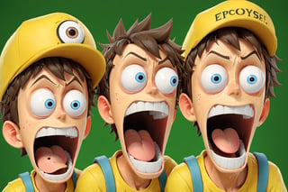 2boys, 3d toon style, 3d render style, detailed,  (EOPShockedFace), (eyes popping out), (shocked face), (mouth open), (mouth open anime). (PE_OP_ShockedFaceMeme:1), high_res, meme