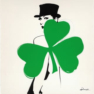  shamrock as an Irish symbol ,St. Patrick's Day,, art style David Downton