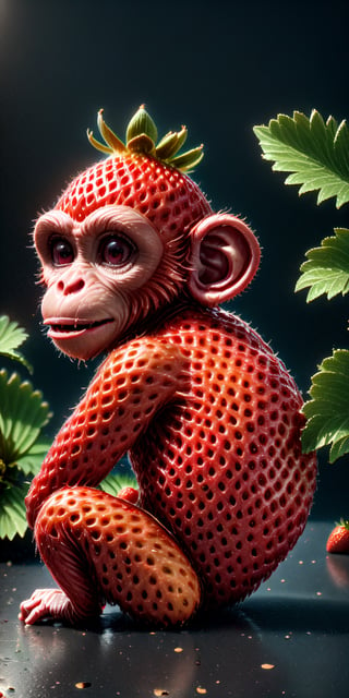 detailed realistic close up of a strawberry shaped like a monkey, sitting, natural light,

Unreal Engine, (masterpiece, best quality, high resolution, 64k, highly detailed, intricate), illustration, (realistic:1.75), (realistic design:1.5), perfect details, soft light, more details, 3D style, /GC\