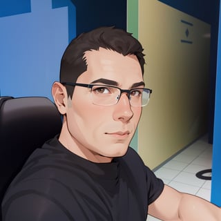 caricature of a young man sitting at a desk with a computer, with brown eyes, NFT Portrait, Avatar Image, Portrait of Jerma985, Twitch Streamer / Gamer Ludwig, Varguyart Style, Jerma 9 8 5, jerma985, 3 D render of Jerma 9 8 5, 2D Portrait, msxotto, High Quality Portrait, Brown Eyes