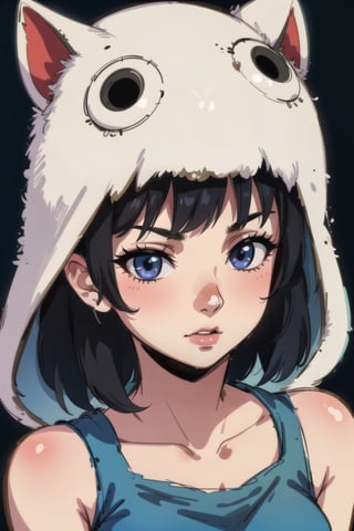 masterpiece, best quality, 1girl, solo, portrait of beautiful princessmononoke 