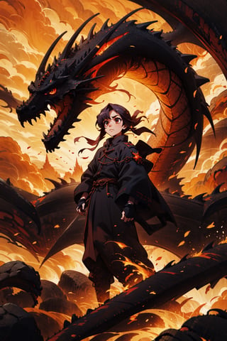 anime illustration style,1dragon