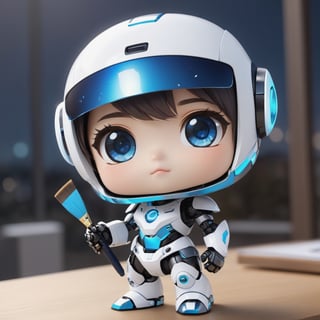 (masterpiece:1.2, highest quality), (realistic, photo_realistic:1.9)
1chibi_robot, Cute chibi robot, Designer look holding a paintbrush in one hand, white with blue, (detailed background), (gradients), colorful, detailed landscape, visual key, shiny skin. Modern place, Action camera. Portrait film. Standard lens. Golden hour lighting.
sharp focus, 8k, UHD, high quality, frowning, intricate detailed, highly detailed, hyper-realistic,interior,koola Chibi,chibi emote style