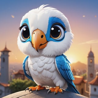 (masterpiece:1.2, highest quality), (realistic, photo_realistic:1.9)
1chibi_parrot, Cute chibi white parrot, happy face, (Chest written "TA"), (Designer look holding a paintbrush in one hand), white with blue, (detailed background), (gradients), colorful, detailed landscape, visual key, shiny skin. Modern place, Action camera. Portrait film. Standard lens. Golden hour lighting.
sharp focus, 8k, UHD, high quality, frowning, intricate detailed, highly detailed, hyper-realistic,interior,robot white with blue,chibi emote style,Monster, wall-e
