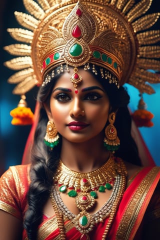 Indian God, in heaven,dress, jewelry(UltraHD) .sharp. Cinematic, cinematic light, cinematic photography, realistic experience. Highly detailed, ultra sharp. 