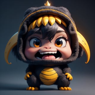 (((1 chibi Kingkong))), wearing a Mascot TenTen, ((an adorable look, funny and cheerful face, animation disign.

(((colorful))), chuppy:2, wear a banana, looking viewer, facing camera.

Solid studio background. standing:1.8, 

(Ultrasharp, 8k, detailed, ink art, stunning, vray tracing, style raw, unreal engine). <Zenost>.
,High detailed ,Color magic,Saturated colors