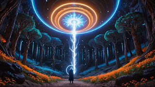 (Cinematic of a zen man Nordic kind, white long hair, he_levitating:2, he flying, calm, upper_body. Wearing Blue Outfit Dune style, serene, center), inside a deep orange Cave, perfect knuckles, holding a hovering Cristal sharpen, cultivating immortals, magical, abstract, dark, (swirling_lights:2), bloom, floating objects, Accient Tree of Life, light on top heaven, ((Epic scene, gate energy)), refers to a place of wild uproar or chaos, polarization, Glowing, aura, energy, floating debris. Modern art style, promptshare.art, horrible scene, Film Still, realistic, Frequency vibration, hyper details, Renaissance Sci-Fi Fantasy, ((((Close-up_shot:2)))