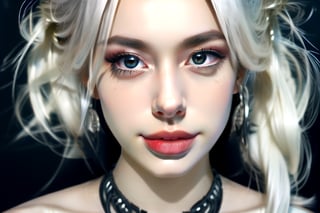 8k portrait of beautiful white hair, realistic, detailed skin, intricate, elegant, highly detailed, majestic, digital photography, art by artgerm and ruan jia and  (masterpiece, sidelighting, finely detailed beautiful eyes: 1.2), hdr, infinity, huge boobs, nude, long leg, neck tatoo, real, skin, shadow_the_hedgehog, iron chain handcoff,Detailedface,Detailedeyes, bondage,o-ring , pearcing , smoky makup,perfecteyes, ,gh3a,b3rli,n_2b,kikigram_97,gwen stacy,Realism