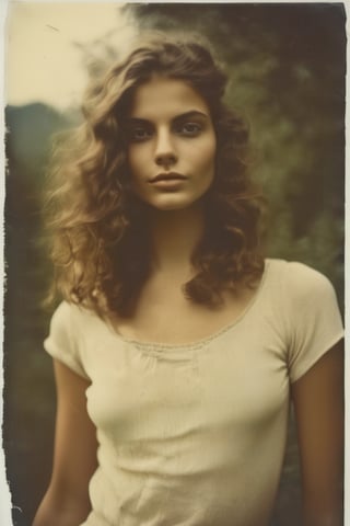 Extremely realistic, vintage polaroid photo of a sexy girl model ,19 years old , old style