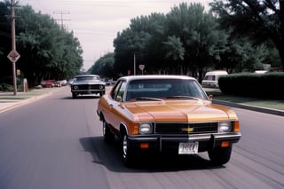 Chevy 1976 running on the street