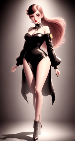((Full Body)), Femme Fatale, shadows and light, chiaroscuro, ray of light, My Immortal, rubber hose animation in the 1920s or 1930s cartoon style, charismatic Rubber hose girl, retro fantasy art, retro Cartoon. retro fantasy art, fantasy art clothes minimal background, key focus design and pose, detailed, absolute Pi, Key focus, high detailed, Vintage, Retro, RobinNC,girl