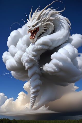 huge dragon cloud, storm, swirl cloud, funnel cloud, dragon-shaped cloud, tornado, thunder, mysterious, lightning, mythical clouds,,,<lora:659095807385103906:1.0>