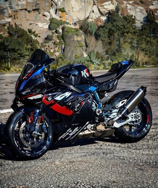 motorcycle parked on the side of the road near a cliff, photographed, yoshimura exhaust,