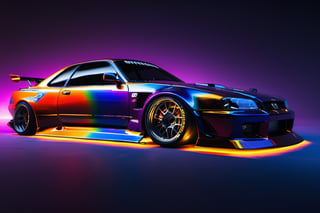 A neon image displaying "
, sharp, detailed car body ,ethereal art, detailed tires, fire scene, (masterpiece, best quality, ultra-detailed, 8K), race car, street racing-inspired, Drifting inspired, LED, ((Twin headlights)), (((Bright neon color racing stripes))), (Black racing wheels), Wheel spin showing motion, Show car in motion, Burnout,  wide body kit, modified car,  racing livery, masterpiece, best quality, realistic, ultra high res, (((depth of field))), (full dual color neon lights:1.2), (hard dual color lighting:1.4), (detailed background), (masterpiece:1.2), (ultra detailed), (best quality), intricate, comprehensive cinematic, magical photography, (gradients), glossy, Fast action style, fire out of tail pipes, Sideways drifting in to a turns, Neon galaxy metalic paint with race stripes,"