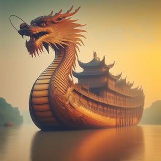 1dragon ship, in the river, ,<lora:659095807385103906:1.0>