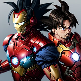 muestra una fucion entre goku y iron man

