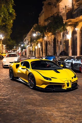  Ferrari Daytona SP3 vs Bugatti Chiron Super Sport 300 en las calles de santo domingo de noche en una competencia audaz , mucho estilo y rapidez,car