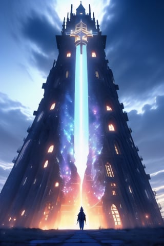 anime artwork, (best quality: 1.2), (realistic: 1.2), (masterpiece: 1.2), (detailed), A towering building cloaked in shadows, standing solitary against a hauntingly darkened sky, evoking an air of mystery, solitude, and an enigmatic journey into the unknown, (anatomical masterpiece: 1.2), (high detailed skin: 1.2), absurdres, HDR, anime style, key visual, vibrant, studio anime, highly detailed,midjourney,realhands,