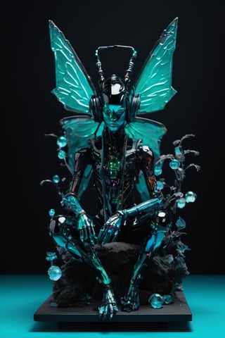 cruel fairies, Vibrant, Colourful Black, drawing, Polaroid, Substance 3D, Contrasty, figurine, aquamarine colors, Meatcore, accent lighting, 16-bit,cyborg style