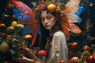 Beautiful virgin fairies,cruel fairies, centered, Classicism, Funky Seasons, side view, Photoshop, Grainy, Sound art, loud colors, Abstraction, strobe lighting, Super detailed, photorealistic, food photography, Cycles render, 4k