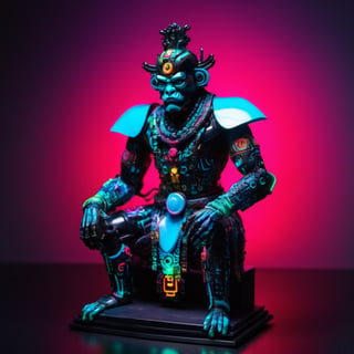 Mahākāla, Vibrant, Colourful Black, drawing, Polaroid, Substance 3D, Contrasty, figurine, aquamarine colors, Meatcore, accent lighting, 16-bit,cyborg style