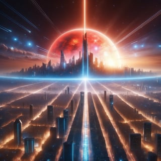 Hyperrealistic, Hyperdetailed, Realism Photo of a futuristic city, (Brilliant light), cinematic lighting, nebula, planets,  shiny sunrays, cinematic, 8K, hyperdetailed, photo-realistic, 50mm lens, f/2.8, natural lighting, HDR, Kodak Ektar, macro lens, sharp focus, photo-realistic, 50mm lens, f/2.8, natural lighting, HDR, Hyperrealistic, Incredible details, masterpiece, High detailed, Realism,magical enchanting fantastical, 8k resolution, particle effects streaming, bright lights, Unreal Engine intricately, [a white lighting translucent planet made of red smoke], intricate design, photorealistic, hyperrealistic, high definition, extremely detailed, cinematic, UHD, HDR, 32k, ultra hd, realistic, bright muted tones, highly detailed, perfect composition, beautiful detailed intricate insanely detailed octane render, trending on artstation,aw0k geometry,photo-realistic, 50mm lens, f/2.8, natural lighting, highly detailed, masterpiece, absolute realistic, best quality,ultra-realistic, highest resolution, Professional Photography,ral-chrcrts,neon photography style, masterpiece, {{{best quality}}}, (illustration)), {{{extremely detailed CG unity 8k wallpaper}}}, (Ambient light), long_focus, (Colorful blisters),Movie Still,Extremely Realistic,ladyshadow,DonMT3chW0rldXL