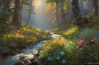 ((cinematic light)), hyper detail, dramatic light, intricate details,  valley of life and beauty, vibrant plant life, multicolored, (extremely colorful:1.3), (psychedelic:1.2), (realistic), (Bioluminescence:1.3), highly detailed, hyper realistic, by Daniel Gerhartz, perfect artwork, masterpiece, best quality, highres, layered lighting,Detailedface, Detailedeyes, Scenes of chaos,greg rutkowski