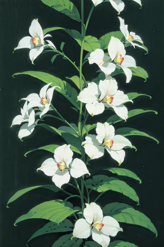 (masterpiece, top quality), background with white orchids, no person
