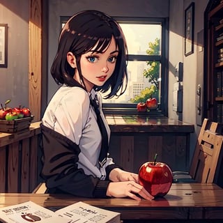 An apple on the table
