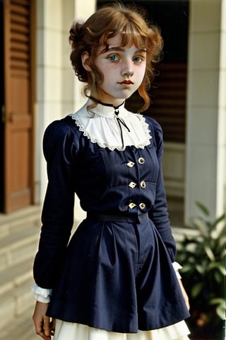 ginger teen girl curly hair 1905 fashion