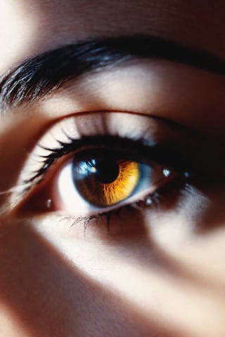 Extreme close up of a 24 year old woman’s eye blinking, standing in Marrakech during magic hour, cinematic film shot in 70mm, depth of field, vivid colors, cinematic