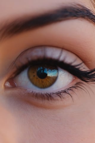 Extreme close up of a 24 year old woman’s eye blinking, standing in Marrakech during magic hour, cinematic film shot in 70mm, depth of field, vivid colors, cinematic