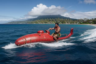 "Ula Fala" necklace (samoan tradition) going deep into the ocean, 4k, ultrahd image, 