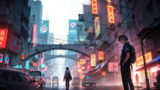 sky, twilight, anime, makoto shinkei, matte painting, bangkok, thailand, cyberpunk