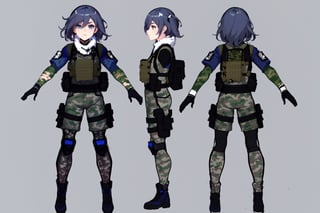 [[fu hua (phoenix)(honkai impact 3rd)]],nai3,1girl,solo,blue eyes {artist:ask(askzy)}, (Multiple views) soldier girl, (((wearing winter camo military fatigues, camo plate carrier rig,))) combat gloves, (magazin pouches), (kneepads), highly-detailed, perfect face, blue eyes, small waist, tall, make up, tacticool,,fu hua, fu hua