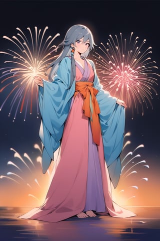 fu hua,(full body), nai3, solo, artstyle,best quality,amazing quality,very aesthetic,absurdres,traditional media 
(((firework,cowboy_shot,hanfu)))
