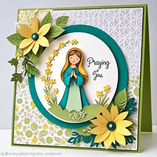 Paper craft, decorated, Praying for You card, crafty, creative, scrapbooking idea, 