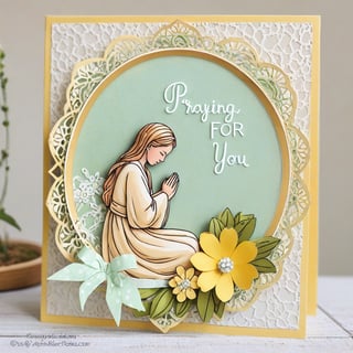 Paper craft, decorated, Praying for You card, crafty, creative, scrapbooking idea, 