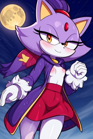 8k resolution, high resolution, masterpiece, intricate details, highly detailed, HD quality, solo, loli, black desert on the background, night, rain, red stars in the sky, scarlet moon, Blaze.amber eyes.purple wool.purple hair.ruby in the forehead.cat girl.(Blaze clothes).purple coat.a cold expression.an arrogant expression.happy expression, focus on the whole body, the whole body in the frame, small breasts, vds, looking at viewer, wet, rich colors, vibrant colors, detailed eyes, super detailed, extremely beautiful graphics, super detailed skin, best quality, highest quality, high detail, masterpiece, detailed skin, perfect anatomy, perfect body, perfect hands, perfect fingers, complex details, reflective hair, textured hair, best quality, super detailed, complex details, high resolution,  

,Shadbase ,Ankha,USA,Sonique ,Sonic,AmyRose,Blase,Captain kirb