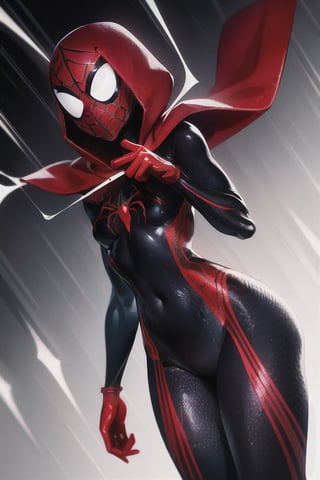8k resolution, high resolution, masterpiece, intricate details, highly detailed, HD quality, solo, loli, short stature, little girls, only girls, dark background, rain, scarlet moon, crimson moon, moon, moon on the background, science fiction, science fiction city, red neon, blood red neon, burgundy red neon,

spider-man mask.red lenses.shining scarlet lenses.shiny lenses.slim build.a teenage girl. Spider-Man. Miracle.a superhero.slim build.the red web.tight-fitting suit.black and red clothes.red spider print on the chest.the emblem of the red spider.spider print.red print.hood.stretched hood.a smile in a cage.fighting pose.spider pose.superhero pose,

focus on the whole body, the whole body in the frame, the body is completely in the frame, the body does not leave the frame, detailed hands, detailed fingers, perfect body, perfect anatomy, wet bodies, rich colors, vibrant colors, detailed eyes, super detailed, extremely beautiful graphics, super detailed skin, best quality, highest quality, high detail, masterpiece, detailed skin, perfect anatomy, perfect body, perfect hands, perfect fingers, complex details, reflective hair, textured hair, best quality,super detailed,complex details, high resolution,

,Overlord,neon palette