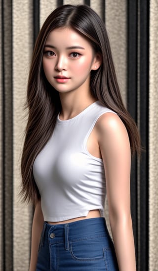 1girl-in-her-20s, shameless-bishoujo, mix-of-natural-hair-styles, parted-lips, dangerous-physique, no-virgin-anymore, realistic-detailed-skin, (((Ultra-HD-photo-same-realistic-quality-details))), remarkable-colors, Frilled shirt paired with a pleated metallic long skirt, (((notice-me-senpai!))), (((relaxed))), optimal-lighting, Daughter of Dragon God, fabetwns,<lora:659111690174031528:1.0>