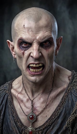 Scary ancient male Strigoi vampire, horror, ultra-detailed, HDR, dramatic lighting