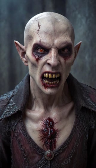 Scary ancient male Strigoi vampire, horror, ultra-detailed, HDR, dramatic lighting