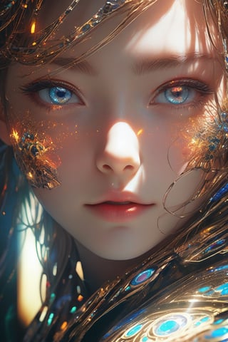 Dappled Light, photo portrait of a character, (Ultra realistic, High quality, Intricate, awesome ultra high resolution movie scene), ((Colorful, Ultra detailed Artificial intelligence)),, colorful, realistic eyes, dreamy magical atmosphere, (skin texture), (film grain), (warm hue, warm tone),  cinematic light, side lighting,