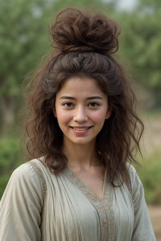 a with a orientalist smileful face and her hair is natural disheveled in a theatrical in the style of impressionist style painting, top 6 worst movie ever imdb list,
,,poakl,photorealistic