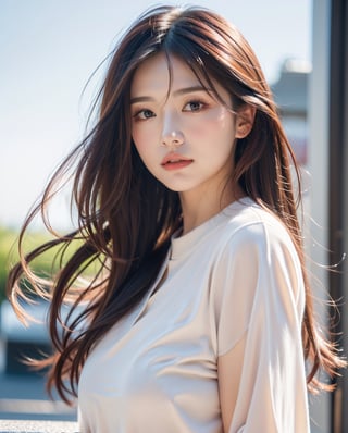 long windblown hair, long windblown hair,(4k, RAW photo, best quality, masterpiece:1.2),ultra high res,(photo realistic:1.2),High detail RAW color photo,professional photograph,(realistic, photo realistic:1.4),((best quality)),japanese girl,,